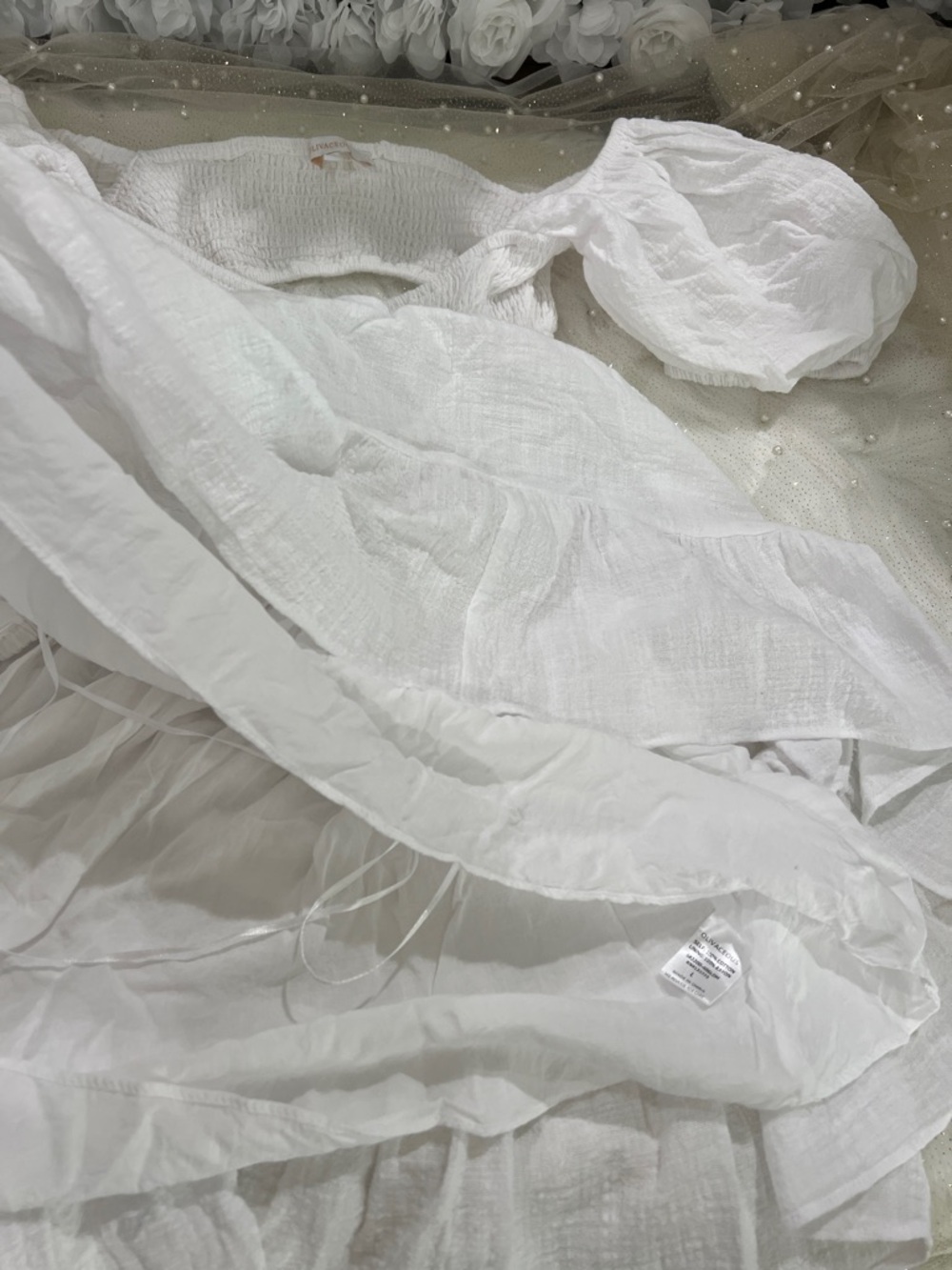 Olivaceous White Sundress 100 cotton - Picture 9 of 14